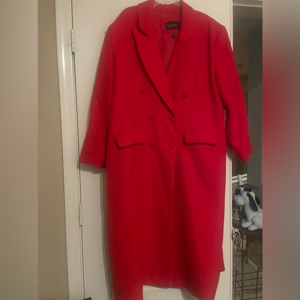 Double Breas Red Coat